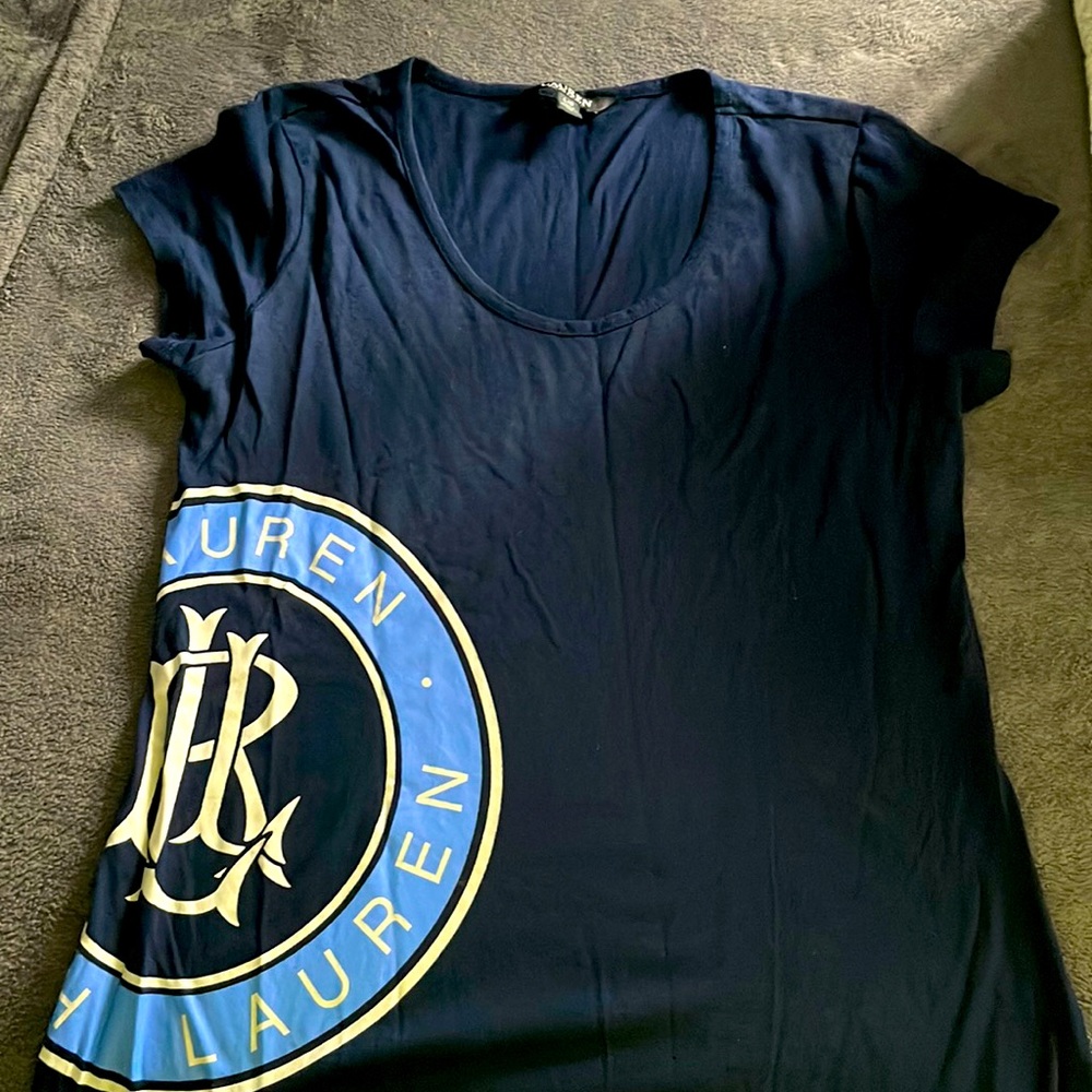 Ralph Lauren Long Tshirt Dress Lg Navy